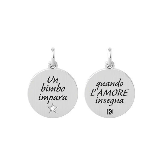 Charm Kidult By You donna acciaio con frase sui bimbi