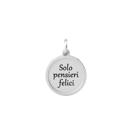 Charm Kidult By You donna acciaio con frase "Solo pensieri felici"