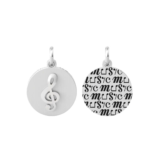 Charm Kidult By You donna acciaio chiave di violino e scritta sul retro