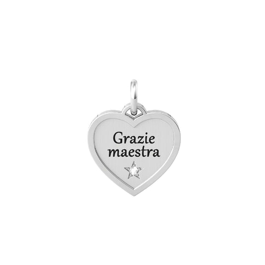 Charm Kidult By You donna acciaio a cuore per maestra con stella