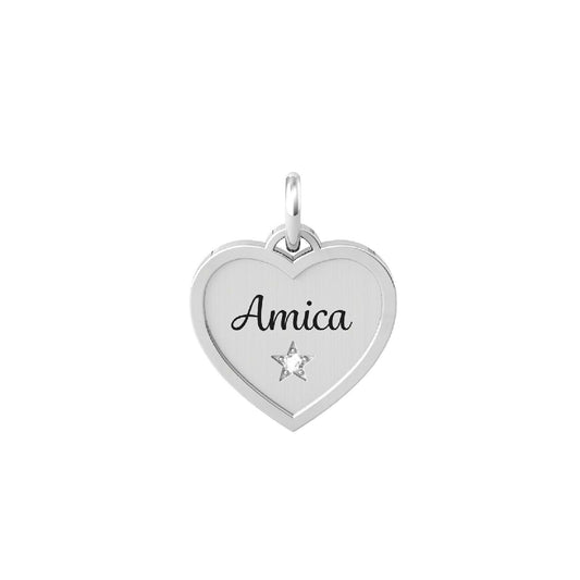 Charm Kidult By You donna acciaio a cuore per una amica con stella