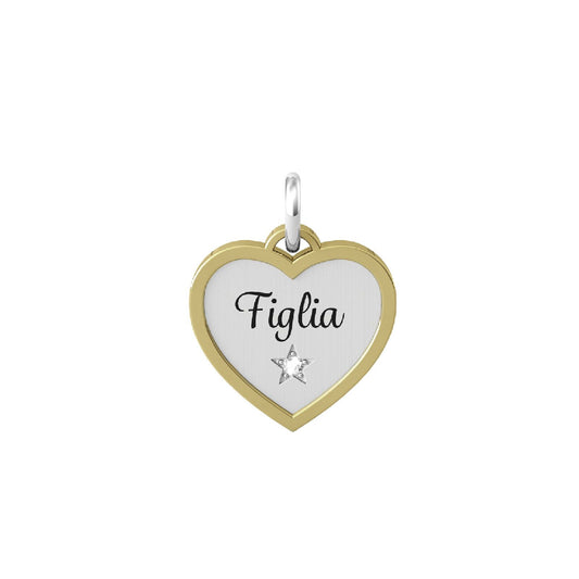 Charm Kidult By You donna acciaio e pvd giallo a cuore per una fliglia con stella