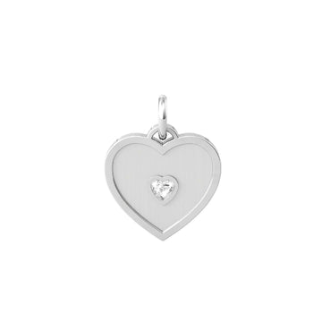 Charm Kidult By You donna acciaio a cuore con cuoricino con cristallo