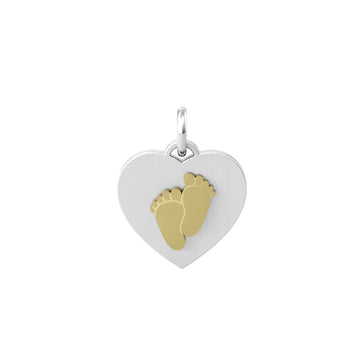 Charm Kidult By You donna acciaio a cuore con due piedini in pvd giallo