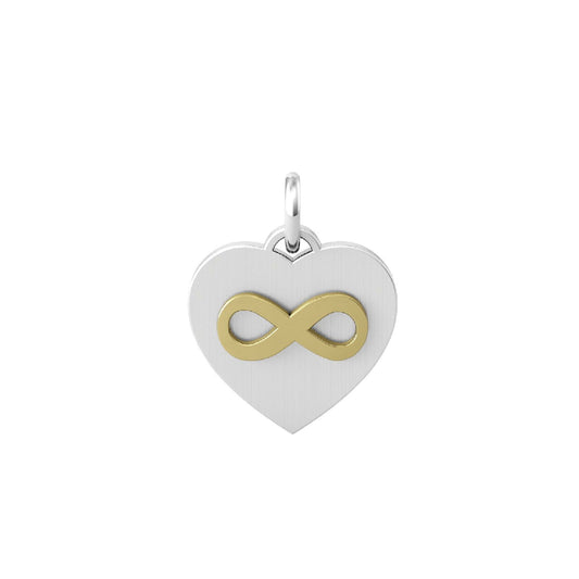 Charm Kidult By You donna acciaio a cuore con infinito in pvd giallo