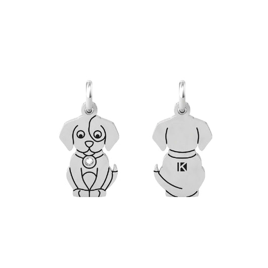 Charm Kidult By You donna acciaio a forma di cane con cristallo