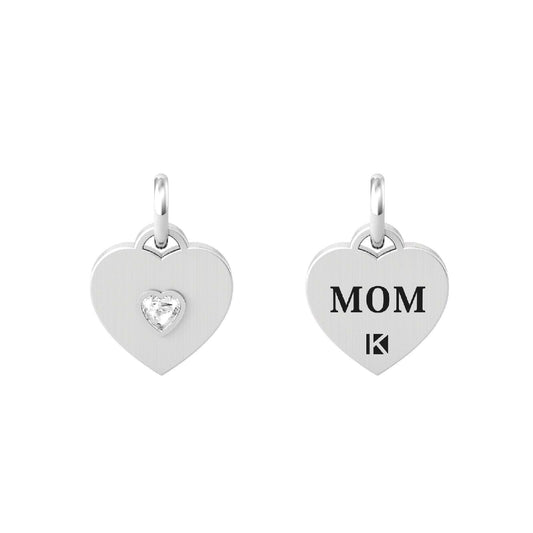 Charm Kidult By You donna acciaio a cuore con scritta "Mum" sul retro