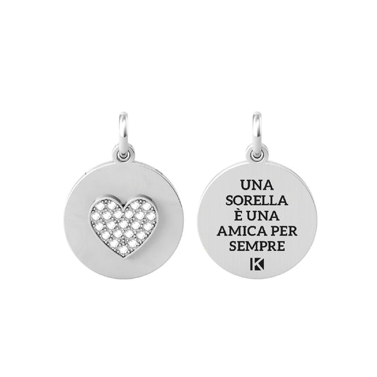 Charm Kidult By You donna acciaio a cerchio per una sorella con cuore