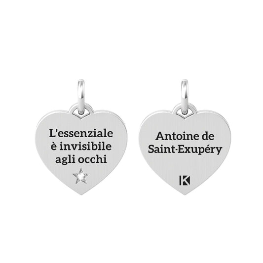 Charm Kidult By You donna acciaio con citazione Antoine de Saint-Exupéry