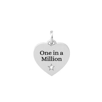 Charm Kidult By You donna acciaio a cuore con stella e "One in a Million"