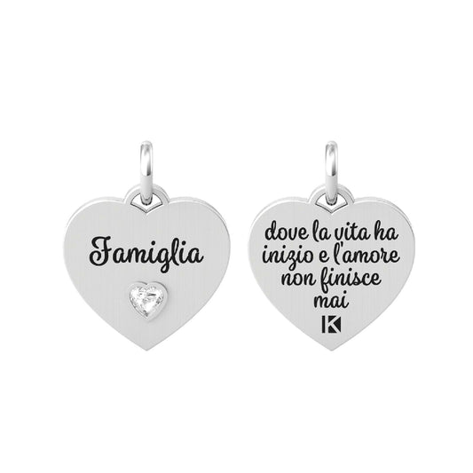 Charm Kidult By You donna acciaio a cuore per la famiglia