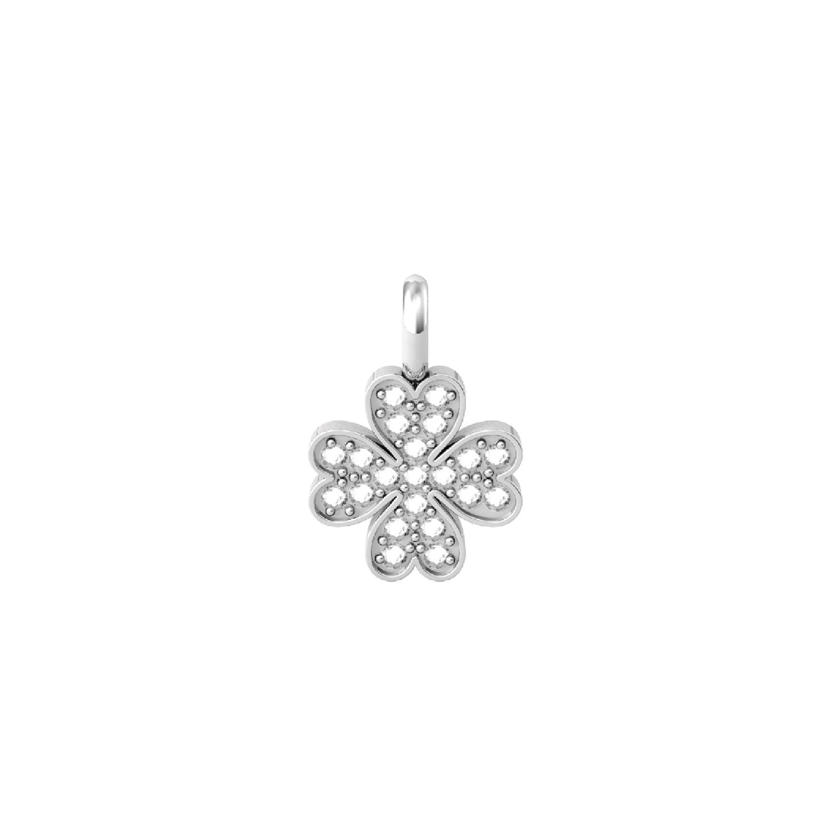 Charm Kidult By You donna acciaio a quadrifoglio ricoperto da cristalli 741072-1