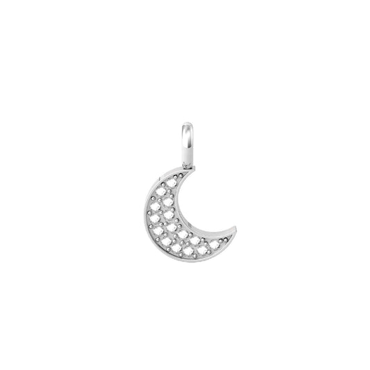 Charm Kidult By You donna acciaio a forma di luna con cristalli