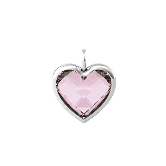 Charm Kidult By You donna acciaio a cuore con glass rosa