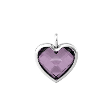 Charm Kidult By You donna acciaio a cuore con glass viola