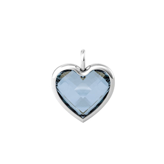 Charm Kidult By You donna acciaio a cuore con glass azzurro