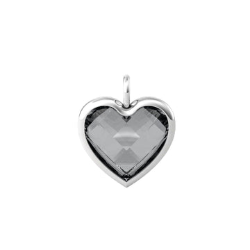 Charm Kidult By You donna acciaio a cuore con glass grigio