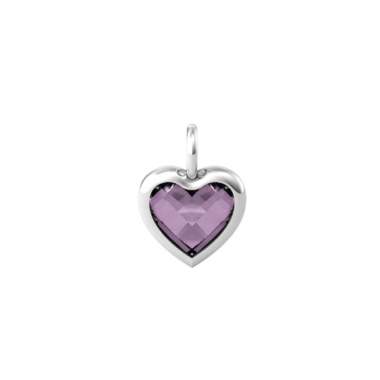 Charm Kidult By You donna acciaio a cuore piccolo con glass viola