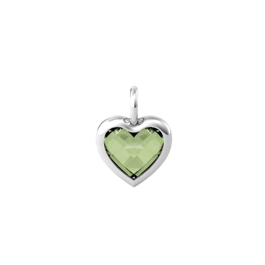 Charm Kidult By You donna acciaio a cuore piccolo con glass verde