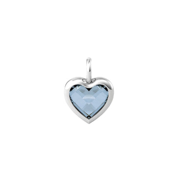 Charm Kidult By You donna acciaio a cuore piccolo con glass azzurro