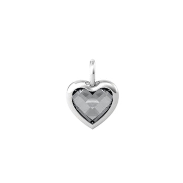 Charm Kidult By You donna acciaio a cuore piccolo con glass grigio