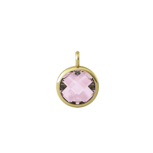 Charm Kidult By You donna acciaio dorato a cerchio con glass rosa