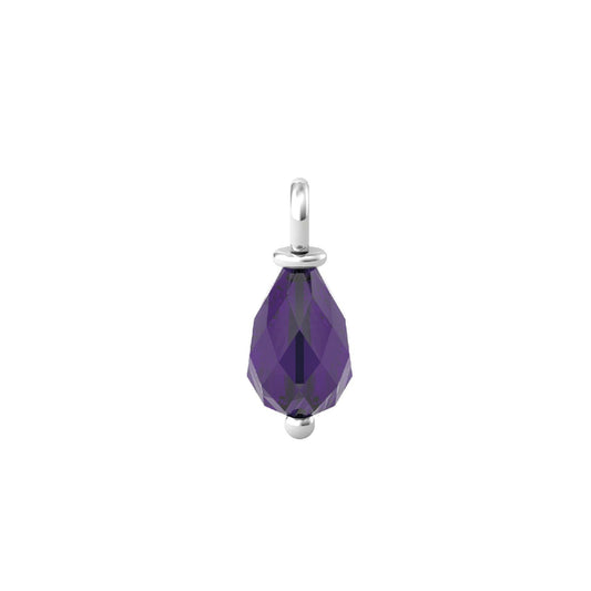 Charm Kidult By You donna acciaio a goccia con quarzo idrotermale viola