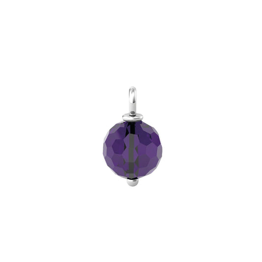 Charm Kidult By You donna acciaio a sfera con quarzo idrotermale viola