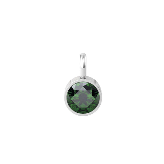 Charm Kidult By You donna acciaio con zircone verde tondo