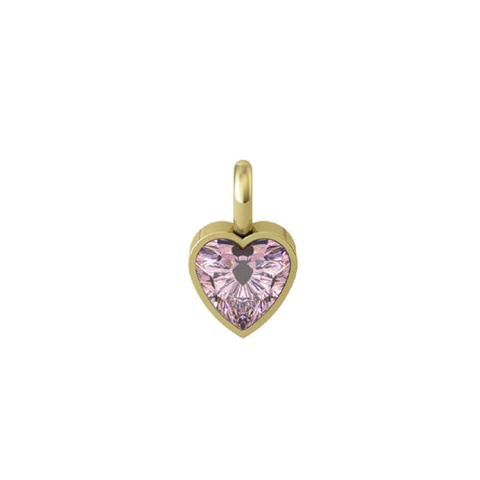 Charm Kidult By You donna acciaio dorato a cuore con zircone rosa