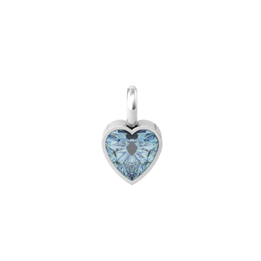 Charm Kidult By You donna acciaio a cuore con zircone azzurro