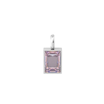 Charm Kidult By You donna acciaio con zircone rosa rettangolare