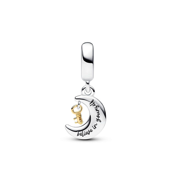 Charm Pendente Chiave della Luna argento e oro 762985C01-2