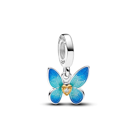 Pendente Farfalla Pandora Club 2024 argento e azzurro 763082C01-1