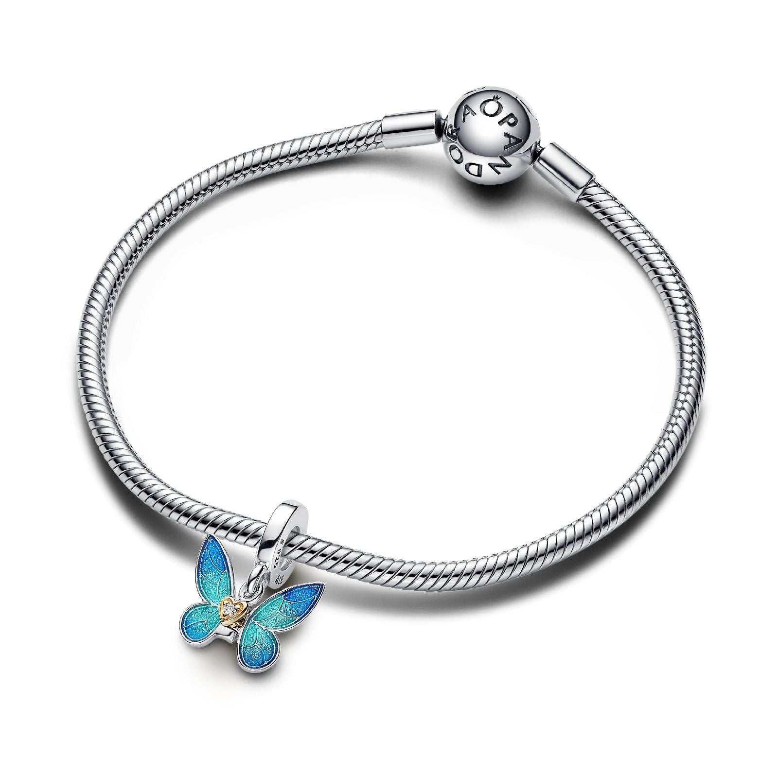 Pendente Farfalla Pandora Club 2024 argento e azzurro 763082C01-3