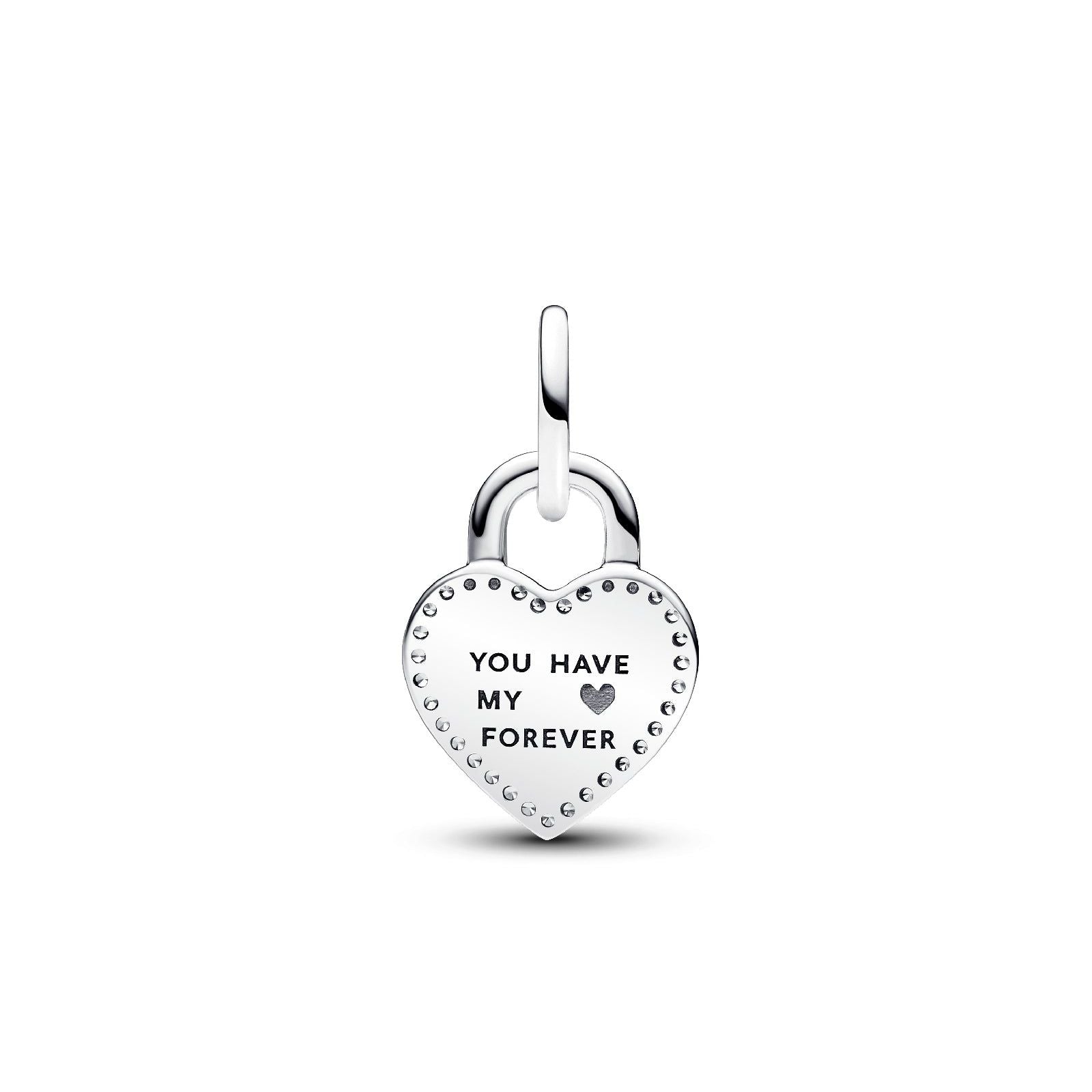 Charm Pendente Lucchetto "True Love" argento e oro rosa 783079C01-2