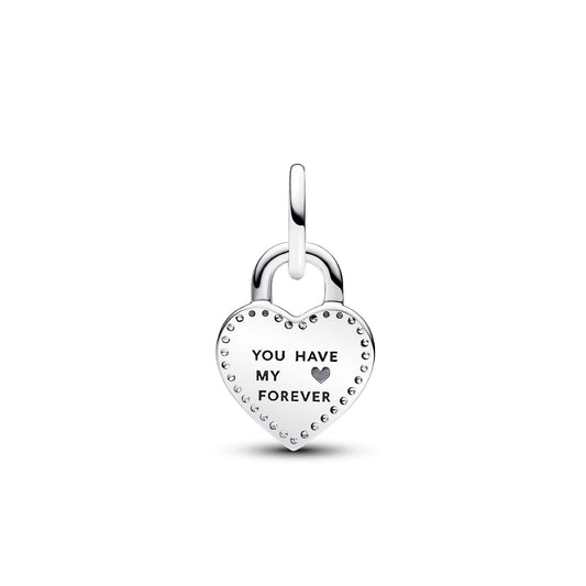 Charm Pendente Lucchetto "True Love" argento e oro rosa 783079C01-2