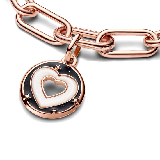 Charm Medallion Hearts Pandora ME color oro rosa con cuore in madreperla 783080C01-3