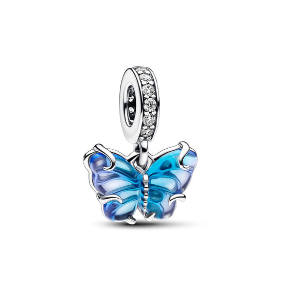 Charm Pendente Farfalla Vetro di Murano Blu 792698C01-1