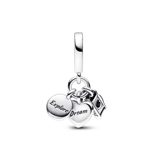 Charm Pendente Fotocamera, Cuore e Bussola 792703C01-2