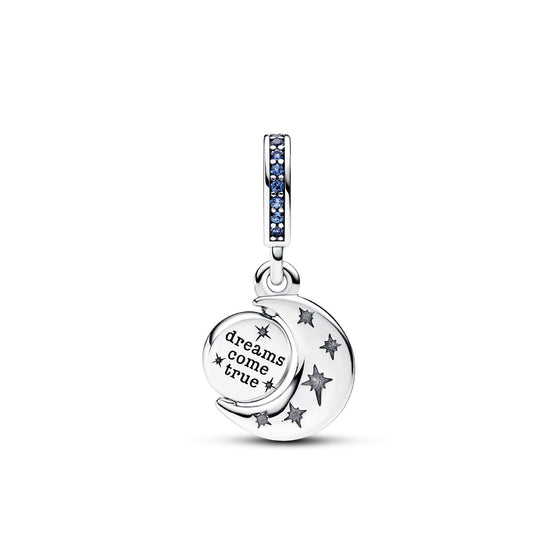 Charm Pendente Luna Girevole color argento e blu 792979C01-2