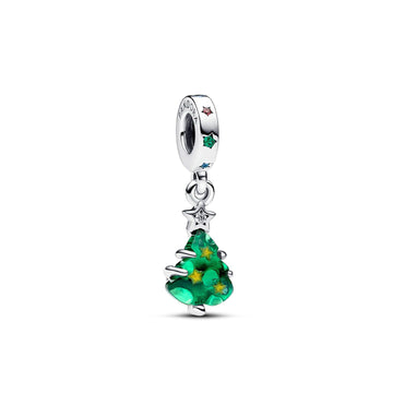 Charm Pendente Albero di Natale con Stelle di color verde 792983C01-1