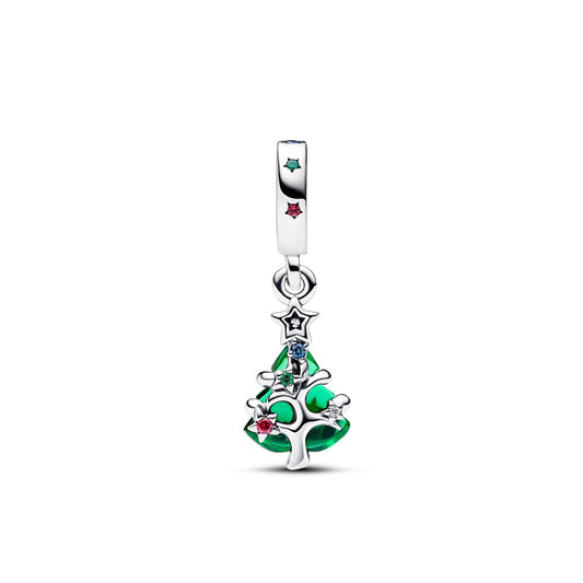 Charm Pendente Albero di Natale con Stelle di color verde 792983C01-2