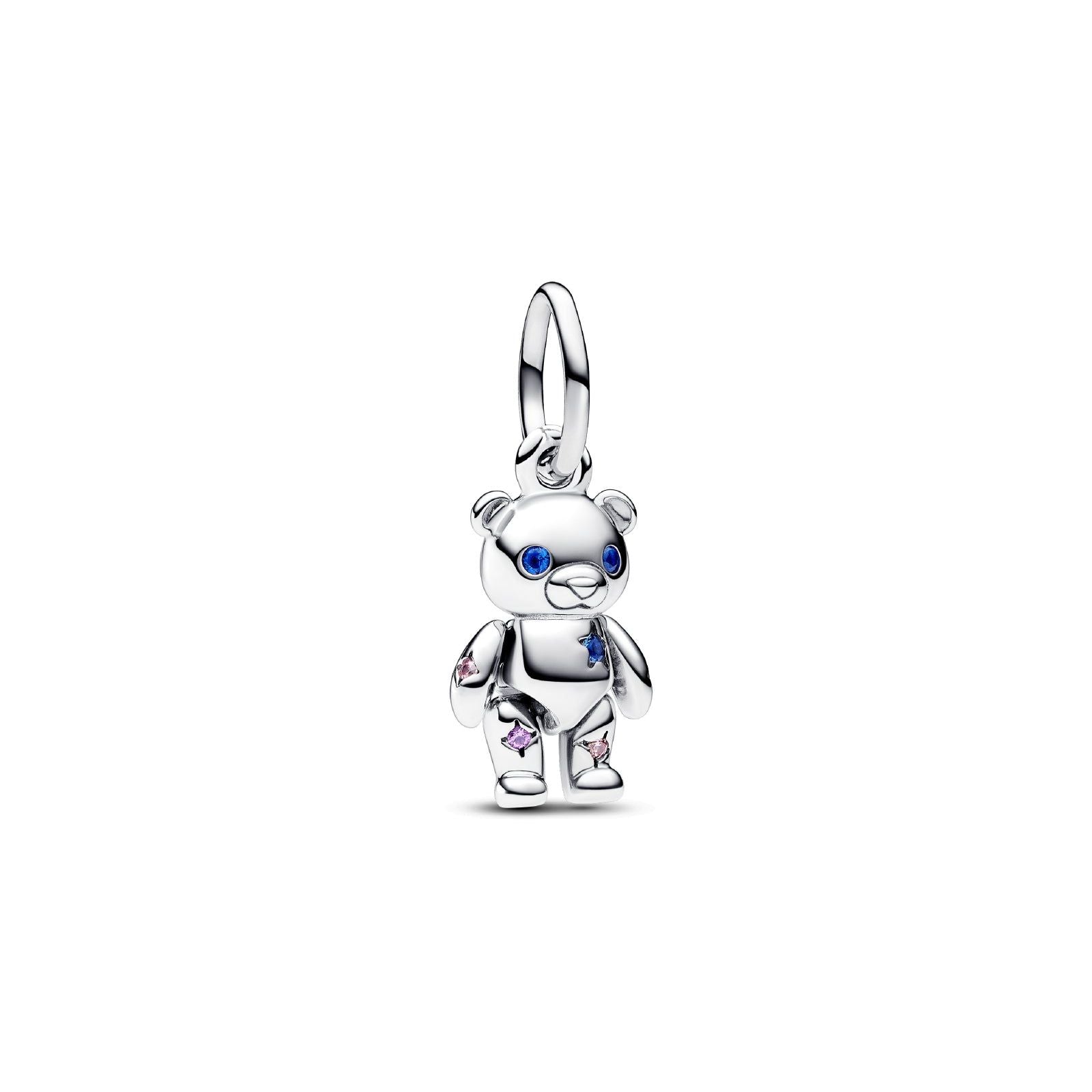 Charm Pendente Orsetto Teddy di colore argento e blu 792986C01-1