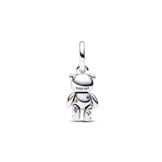 Charm Pendente Orsetto Teddy di colore argento e blu 792986C01-2