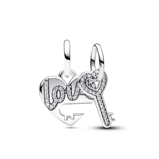 Charm Pendente Divisibile Cuore e Chiave argentato 793081C01-1