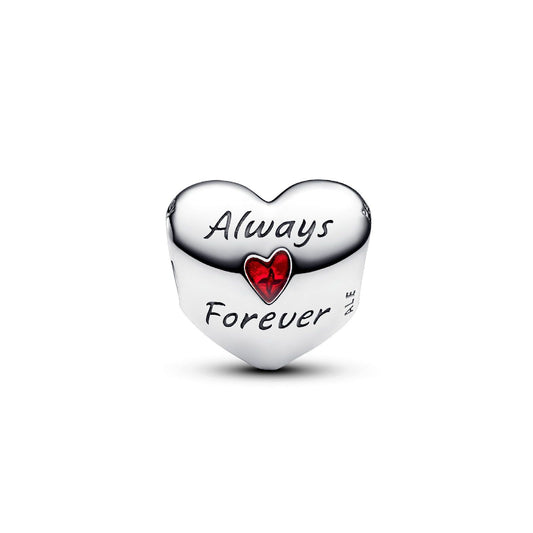 Disney, Cuore Mickey & Minnie "Always Forever" argentato e nero 793092C01-2