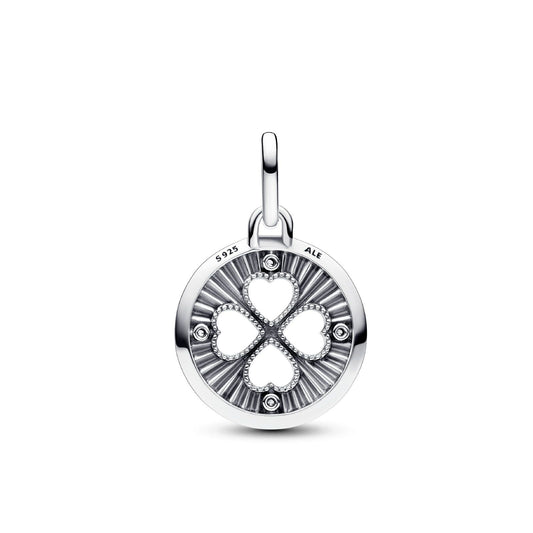 Charm Medallion Lucky Pandora ME in argento con quadrifoglio e cubic zirconia 793104C01-2