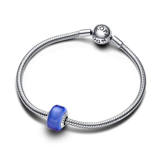 Charm Mini Vetro di Murano Blu argentato 793105C00-3