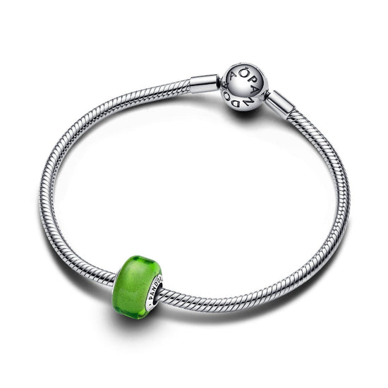 Charm Mini Vetro di Murano Verde e argento 793106C00-3